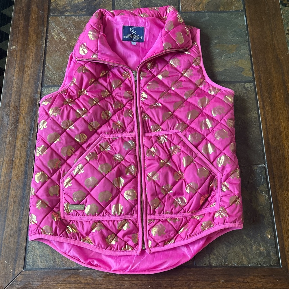 Simply Southern Pink Quilted Vest